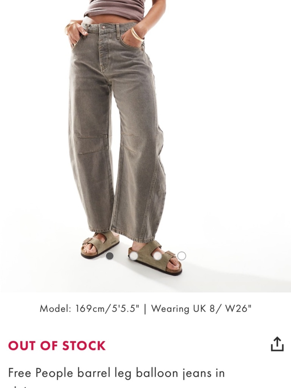 Free People Barrel-Leg Balloon Jeans nwot